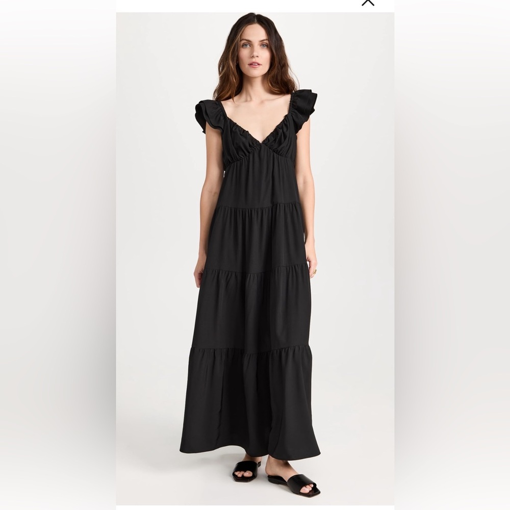 ENGLISH FACTORY Ruffle Sleeve Maxi Dress